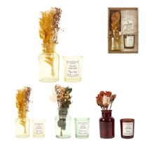 Coffret bougie parfumée + fleurs séchées