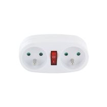 Biplite ELECTRO DEPOT 2x16A avec interrupteur Blanche