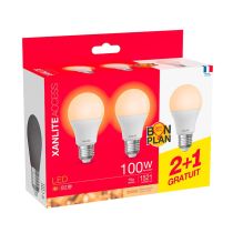 Lot de 3 Ampoules XANLITE E27 100W 3000K