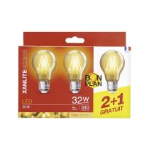 Lot de 3 Ampoules XANLITE E27 Déco