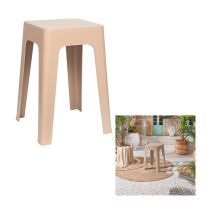 Tabouret monobloc empilable beige