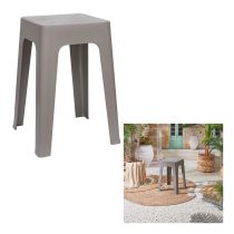 Tabouret monobloc empilable gris