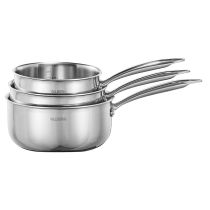 Lot de 3 casseroles VALBERG inox 18/10 triply