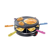 Raclette TECHWOOD 6 personnes - poelons avec manches coloré