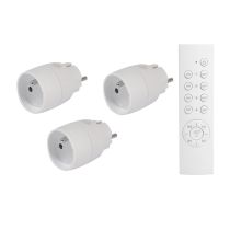 Lot de 3 prises LINK2HOME Télécommandées Blanches