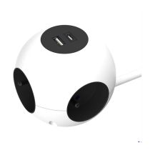 Multiprise QUARX 4 prises + 1 USB-A + 1 USB-C Blanche - Cable 3m