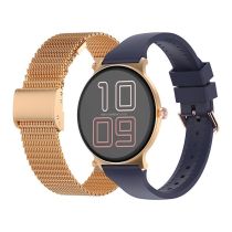 Montre connectée ECHO Rainbow Sunset bleu - Or rose - 2 bracelets