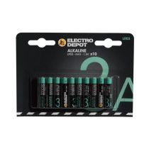 Lot de 10 Piles ELECTRO DÉPÔT Alcaline AAA - LR03