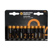 Lot de 10 Piles ELECTRO DÉPÔT Alcaline AA- LR6