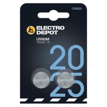 Lot de 2 Piles ELECTRO DÉPÔT CR2025 Lithium