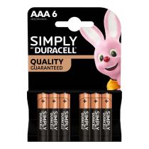 Lot de 6 Piles DURACELL Simply AAA - LR03