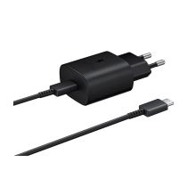 Chargeur secteur USB-C SAMSUNG 25W + Câble USB-C / USB-C Noir