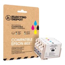 Cartouche d'encre ELECTRO DEPOT compatible Epson E 603 pack noir et couleurs - Etoile de mer