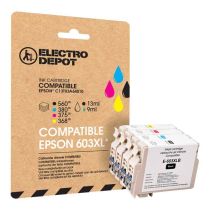 Cartouche d'encre ELECTRO DEPOT compatible Epson E 603 XL noir et couleurs - Etoile de mer
