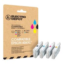 Cartouche d'encre ELECTRO DEPOT compatible EPSON E 604 XL noir et couleurs - Ananas