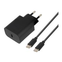 Chargeur secteur USB-C EDENWOOD 25W + Câble USB-C / USB-C Noir