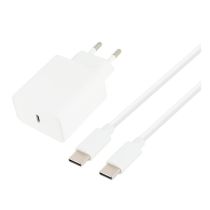 Chargeur secteur USB-C EDENWOOD 45W + Câble USB-C / USB-C 1M Blanc