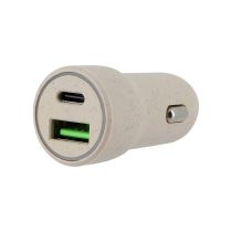 Chargeur allume cigare éco 2 ports USB-C et USB EDENWOOD 20W Beige