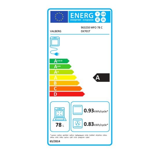 Four encastrable VALBERG à chaleur tournante MFO 78 C DX 701T