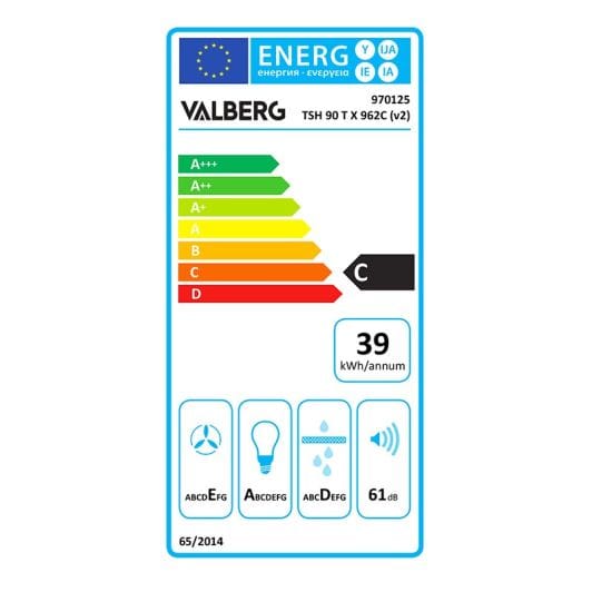 Hotte décorative VALBERG TSH 90 T X 962C