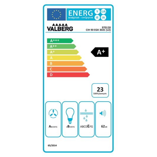 Hotte inclinée VALBERG CIH 90 EGK 302C