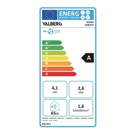 Climatiseur mobile VALBERG CLIM - A14 14 000 BTU pour pièce de 40m2