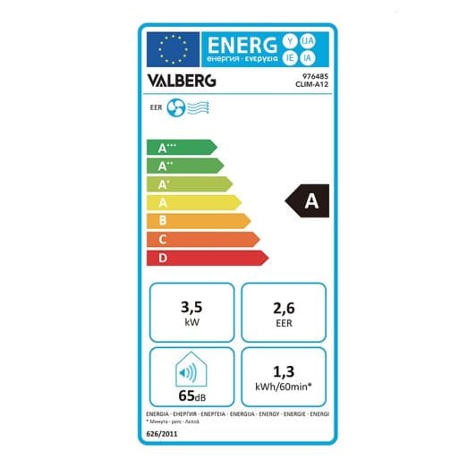 Climatiseur mobile VALBERG 12000 BTU pour pièce de 30 m2