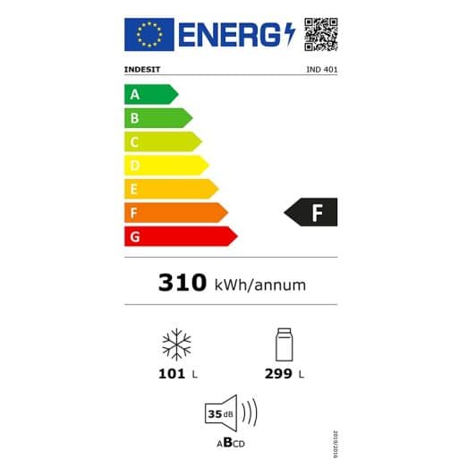 Réfrigérateur combiné intégrable INDESIT IND401