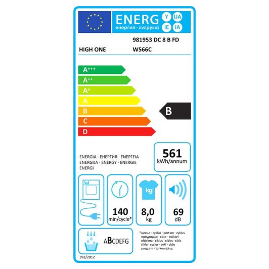 Sèche-linge condensation HIGH ONE DC 8 B FD W566C