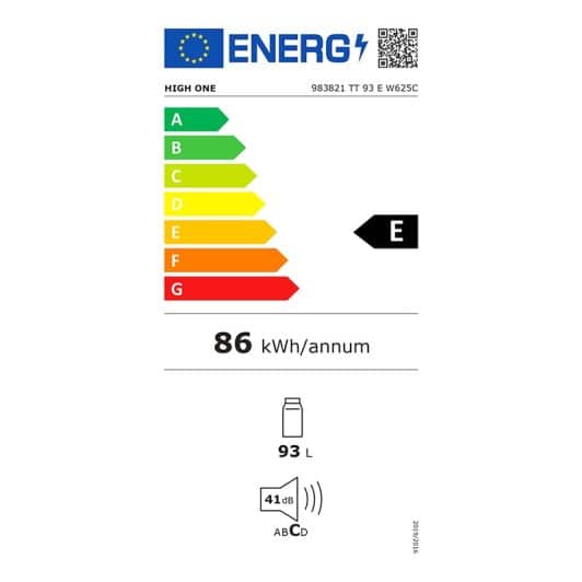 Réfrigérateur top HIGH ONE TT 93 E W625C