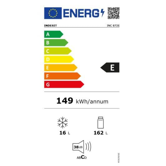 Réfrigérateur intégrable 1 porte INDESIT INC872E