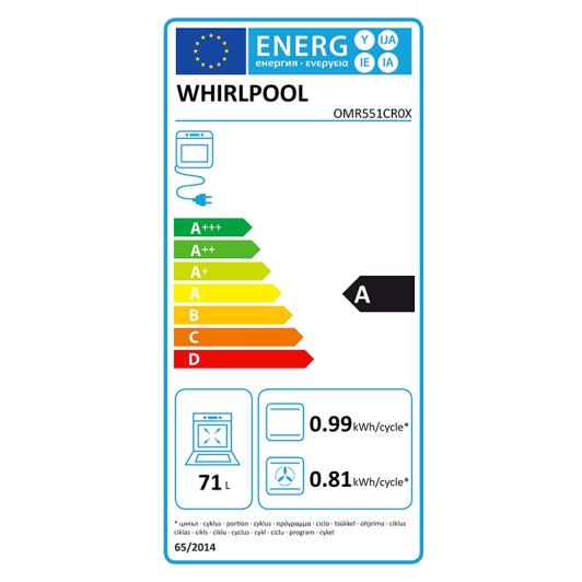 Four encastrable WHIRLPOOL à chaleur tournante OMR551CR0X