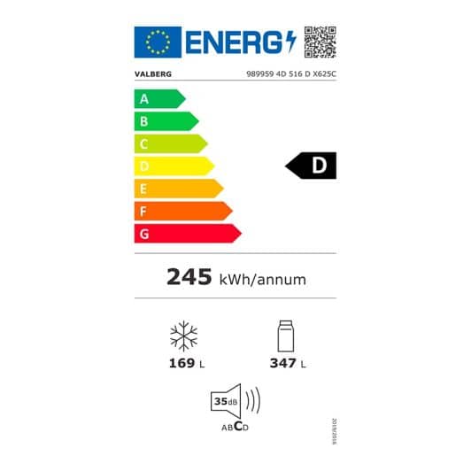 Réfrigérateur 4 portes VALBERG 4D 516 D X625C