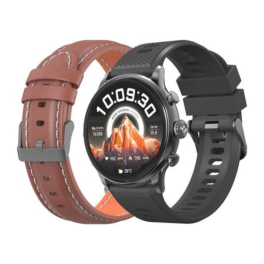 Montre connectée ECHO Rainbow Voyager Noir + Bracelet Marron