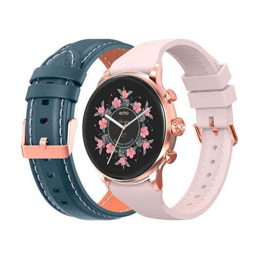 Montre connectée ECHO Rainbow Voyager Bleu + Bracelet Rose