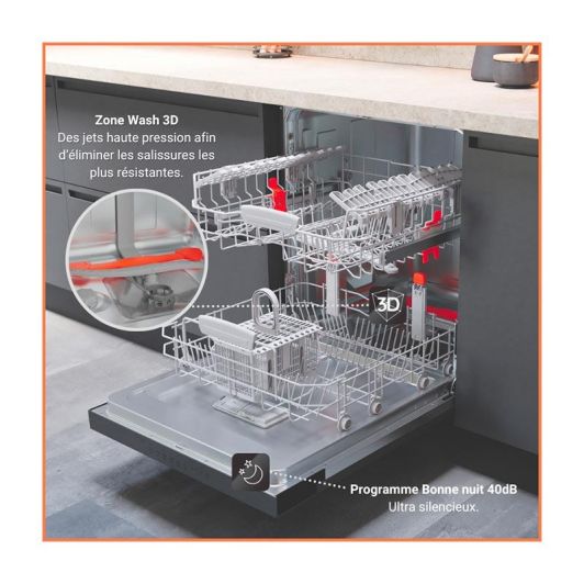 Lave-vaisselle semi-intégrable HOTPOINT HA3PB14BN7A0X