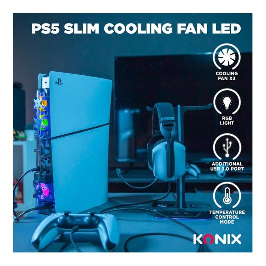 Ventilateur USB KONIX à LED pour PS5 slim