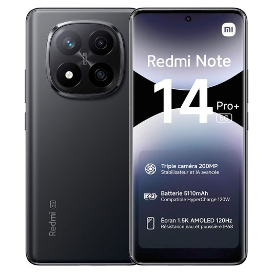 Smartphone XIAOMI Redmi Note14 Pro+ 5G 512Go Noir + Coque										