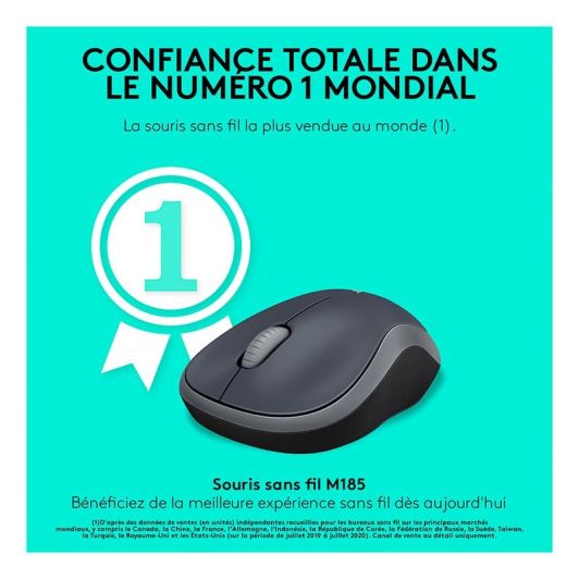 Souris sans fil LOGITECH M185 grise