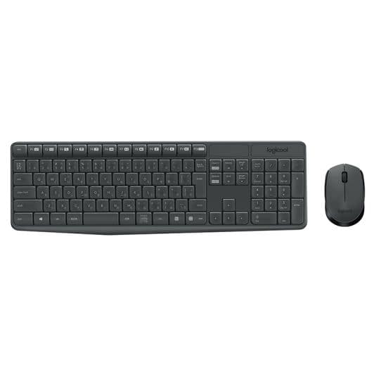 Pack clavier + souris sans fil LOGITECH MK 235 gris