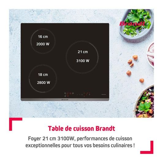 Plaque de cuisson induction BRANDT BPI 6312 B