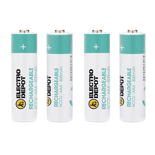 Piles rechargeables ELECTRO DÉPÔT AAA - LR03 800MAH X4