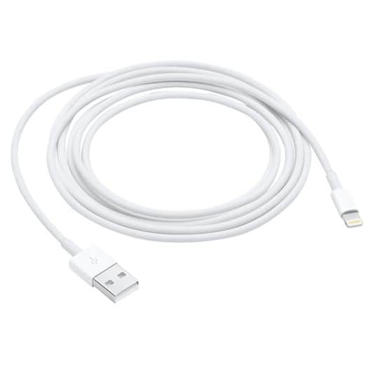 Câble Synchro/Charge APPLE lightning USB 2 mètres