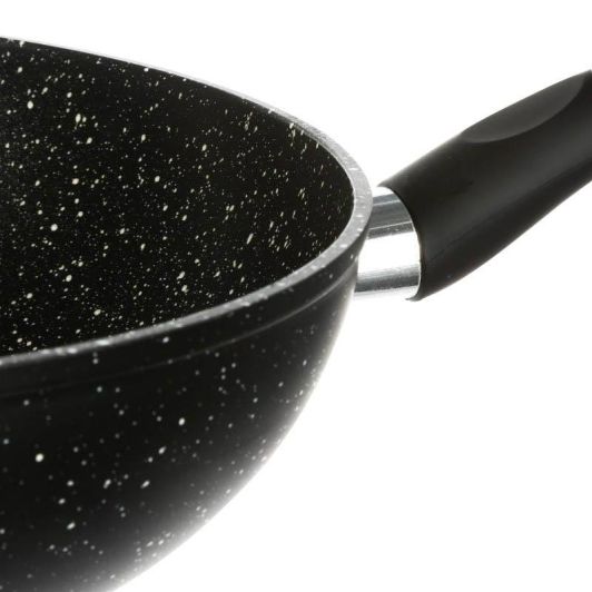 Wok 28cm aluminium forgé effet pierre tous feux dont induction