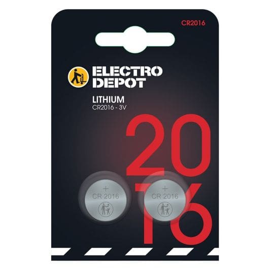 Pile ELECTRO DÉPÔT CR2016 x 2 Lithium