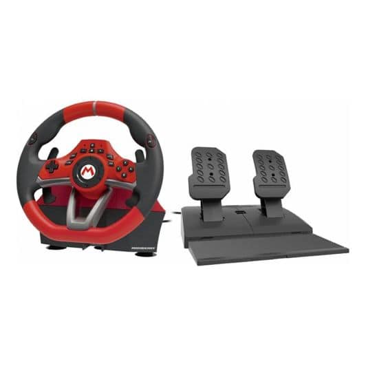 Volant HORI MARIO KART RACING WHEEL PRO DELUXE + PEDALIER pour SWITCH