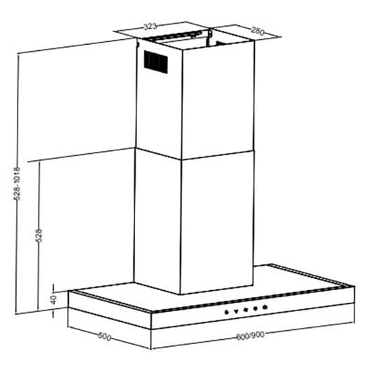 Hotte décorative VALBERG TSH 60 T X 962C