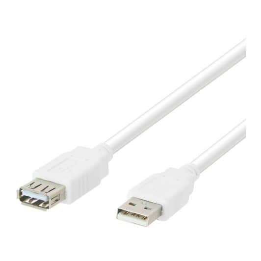 Câble USB femelle EDENWOOD vers USB mâle blanc 5m