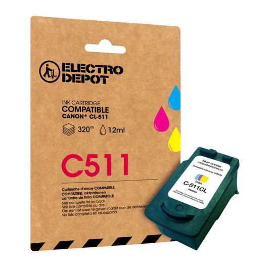 Cartouche d'encre ELECTRO DEPOT compatible Canon C 511 3 couleurs