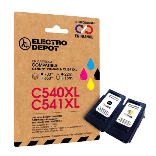 Cartouche d'encre ELECTRO DEPOT compatible Canon C 540/541 XL noir et couleurs